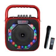 Audster AUD-D500R Portable Rechargeable 500W Speaker with Disco Lights (White)