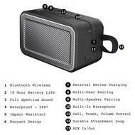 Skullcandy Barricade XL Bluetooth Wireless Portable Speaker, Gray/Hot Lime N11