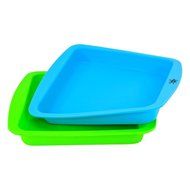 NoGoo Deep Dish Brownie Baking Silicone Container - 8&rdquo; x 8&rdquo; - Assorted Colors (Blue) N2