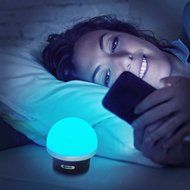 RiiYA Night Glow Portable Bluetooth Speaker with 4 LED Lights and Build in Microphone - Black
