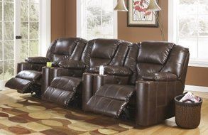 Ashley Paramount DuraBlend 7640106SET Home Theater Seating with 3 Power Recliners in