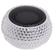 Crystal Mini Hamburger Capsule Speaker USB Rechargeable Portable Audio (Silver)