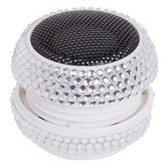 Crystal Mini Hamburger Capsule Speaker USB Rechargeable Portable Audio (Silver) N2