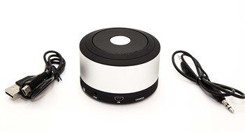 Portable My Vision Bluetooth Mini Speaker for Iphone / Galaxy Metal Silver N2