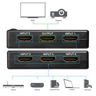 Fosmon HD1832 Intelligent 5x1 5-Port HDMI Switch/Switcher with IR Remote and AC Adapter Supports 3D N14