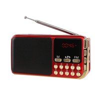 Samshow Portable MP3 Player Speaker with FM Radio USB Micro SD Input and Clock. (PN-68 Rosy Red)