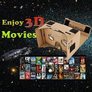 D-scope Pro Google Cardboard Kit with Straps 3D Virtual Reality Compatible with Android &amp; Apple Easy Setup Instructions... N8