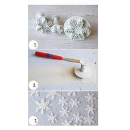 ilauke 6PCS Snowflake Cookie Cutters Decorating Fondant Embossing Tool Snowflake Plunger Cake Cutter N4