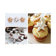 ilauke 6PCS Snowflake Cookie Cutters Decorating Fondant Embossing Tool Snowflake Plunger Cake Cutter N8