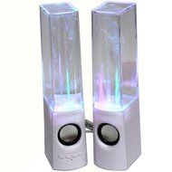 KevenAnna Bluetooth Colorful LED Fountain Dancing Water Speakers for iPhone iPad Cellphone PC (White) N2