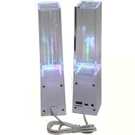 KevenAnna Bluetooth Colorful LED Fountain Dancing Water Speakers for iPhone iPad Cellphone PC (White) N3