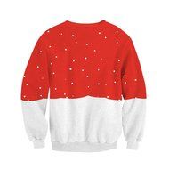 AIMTOPPY Women Long Sleeve Pullover Sweatshirt Santa Claus Christmas T-Shirt Tops (L, Red) N2