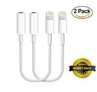 2 pack Lightning to 3.5 mm headphone Jack adapter compatible for iPhone 7