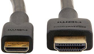 AmazonBasics High-Speed Mini-HDMI to HDMI Cable - 6 Feet (Latest Standard) N8