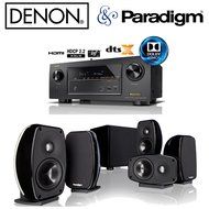 Denon AVR-X2300W Receiver Bundle with Paradigm Cinema 100 CT Home Theater System