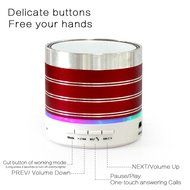 WESDAR Bluetooth Speakers with Lights For iPhone Android Bluetooth 4.0 - 5V 500mah RED - Weight in 7oz , R-052-2 N5