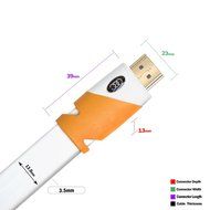 FLAT HDMI Cable 2.0 - 25 Feet, High Speed HDMI Flat Wire, 7.6 Meter By Ultra Clarity - CL3 Rated - Audio Return... N6