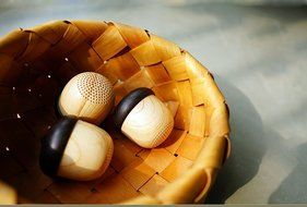 Mini Wooden Nut Bluetooth Speaker by BOOMER VIVI Small Body-Loud Sound Ultra-Portable Speaker Playtime 6 hours... N5
