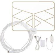 1byone Window Antenna 50 Miles Super Thin HDTV Antenna with 20ft Coaxial Cable, Extreme Soft Design and Lightweight