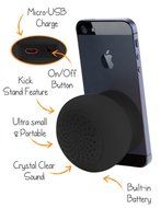 amtonseeshop Waterproof Mini Mushroom Wireless Bluetooth Speaker (Black) N3