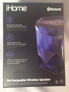 iHome Blue Translucent Glass Rechargeable Bluetooth Wireless Speaker iBT67LTC N2