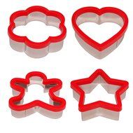 Stately Kitchen&#039;s Soft Grip Large 3 inch Cookie Cutter Set of 4 - Ginger Bread Man Cookie Cutter, Heart Cookie...