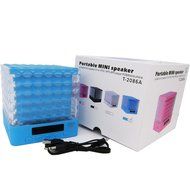 Unitesoul portable wireless Cube bluetooth speaker 10w FM Radio &amp; LCD Display,TF Card Slot,LED Light for Phone... N5