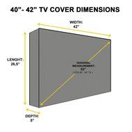 Outdoor TV Cover, Black Weatherproof Universal Protector for 40'' - 42'' LCD, LED, Plasma Television Sets - Compatible... N6