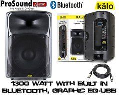 KALO 215ABT 15&rdquo; Active/Powered DJ/PA Wireless Speakers Totaling 1300 Watt With Built In Bluetooth, Graphic EQ...