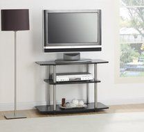 Convenience Concepts Designs2Go 3-Tier TV Stand for Flat Panel Television up to 32-Inch or 80-Pound, Black N6