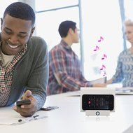 Aolyty Creative Portable Wireless Induction Speaker Magic Near Field Touch Sound Amplifier with Phone Stand Blue N7