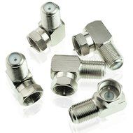 Mediabridge F-Type Right Angle Adapter - 90&deg; Female to Male Connector - 5 Pack - (Part# CONN-F81-RA-5PKX ) N2