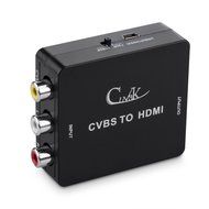 Cingk Mini RCA Composite CVBS AV to HDMI Video Audio Converter Adapter for TV/PC/PS3/Blue-Ray DVD,Black