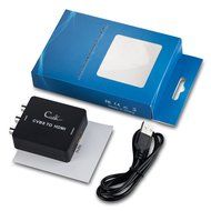 Cingk Mini RCA Composite CVBS AV to HDMI Video Audio Converter Adapter for TV/PC/PS3/Blue-Ray DVD,Black N7