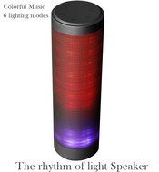 LUOOV Colorful Portable Wireless Bluetooth Speaker with 6 light models and HD Sound and Bass (Black)