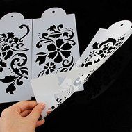 Delight eShop Lace Flower Cake Cookie Fondant Side Baking Wedding Stencil Decorating DIY Tools (#2) N5