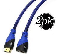 HDMI Extension Cable 10 FT - 2-Pack - Ultra Clarity 4K HDMI Extender 2.0 with Ethernet ( 10 FEET ) M / F Port...