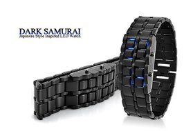 Metal Bracelet LED Men&#039;s Watch &quot;Dark Samurai&quot; - Blue LED N2