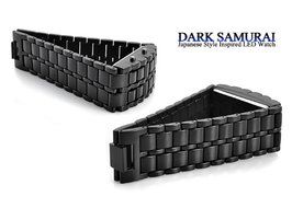 Metal Bracelet LED Men&#039;s Watch &quot;Dark Samurai&quot; - Blue LED N3