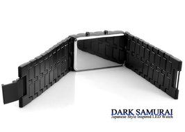 Metal Bracelet LED Men&#039;s Watch &quot;Dark Samurai&quot; - Blue LED N4