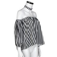 AIMTOPPY Fashion Women Sexy Off Shoulder Casual Loose T-Shirt Tops Blouse (L, black) N2