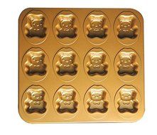 12 Cavity Gold Non Stick Cartoon Rabbit Cake Mold Cute Baking Pan 9inch N12