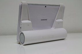 SimplyVibe V4-94P-S (Silver) Portable Rechargeable Wireless Bluetooth Speaker Stand for iPad, Galaxy N4