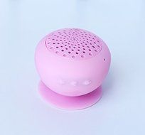 Portable Compact Bluetooth Speaker with Suction Pad- Light Pink Color - Reflying Electronic