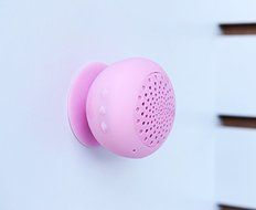 Portable Compact Bluetooth Speaker with Suction Pad- Light Pink Color - Reflying Electronic N2