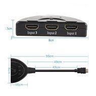 GOUXIANG 3-Port HDMI Switcher with Pigtail Cable Support 3D, 1080P, HD Audio N4