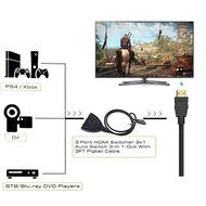 GOUXIANG 3-Port HDMI Switcher with Pigtail Cable Support 3D, 1080P, HD Audio N6