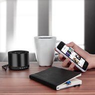 kwmobile Mini Wireless Bluetooth speaker with Micro SD card, FM Radio and microphone in blue for iPhone, iPad,... N8
