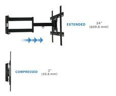 Mount-It! MI-345 Swivel Full Motion Articulating Tilting Low-Profile TV Wall Mount Corner Bracket for 32 - 65... N6