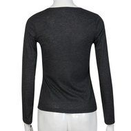 AIMTOPPY Women Sexy V Neck Long Sleeve T-shirt Blouse Tops Shirt (XL, Dark Gray) N4